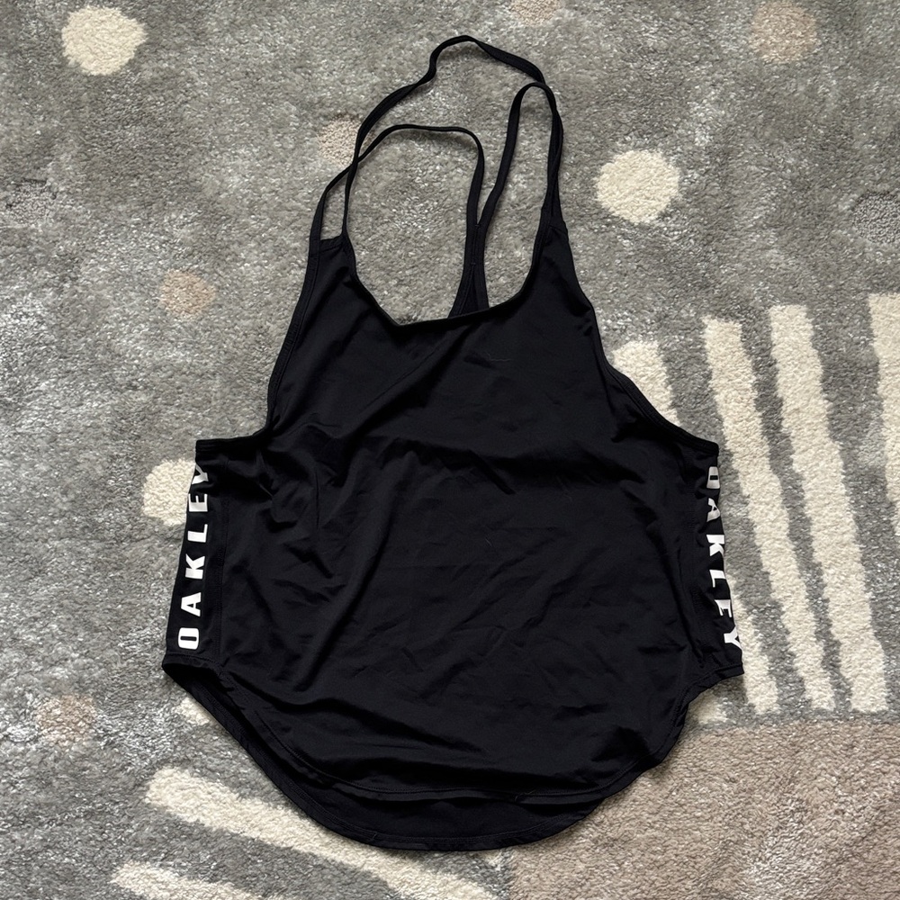 Oakley Black Racerback Tank with Side Logo